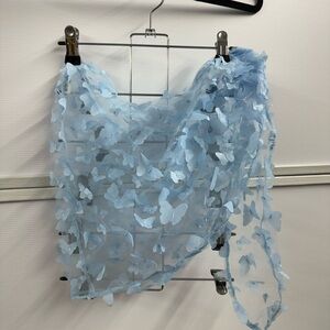 Light Blue Butterfly Mesh Sarong